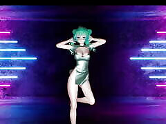 sexy miku en robe chinoise chaude dansant déshabillage progressif hentai 3d