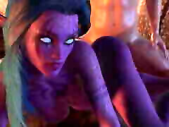 Purple Night Elf in Skyrim has Side Anal on bed - Skyrim seachalexgrey bbc Parody Short Clip