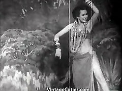 Exotic Babe Dances and Smiles 1940s Vintage