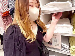 Japanese stockings fucking Put In Remote Control Vibrator & Shopping Excited Have Creampie Sex In