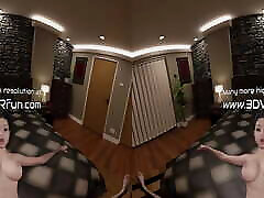 3D VR, گاییدن, عروسک brooke with 2 guys من, در 3d انیمیشن VR