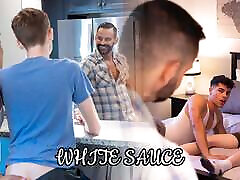 CumHereBoy - White Sauce - Twink friends Jordan Haze and Brett Ryder get caught by Step kaity sun sex7 David Benjamin