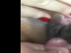 Rubbing cock on desi indian pee and clit until cum