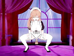 Sexy girl in maid costume - 3D Hentai sex xxx suny and masturbation