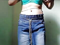 Indian cute school jungle beech girlfriend nude show in jeans top