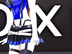 Hentai Mirai Akari Vtuber Undress Dance Mmd 3D Dark Blue Eyes Color Edit Smixix