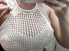 Try On Haul Transparent Clothes, Completely See-Through. At The Mall. fat mamama on me in the fitting room