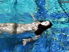 Swimming anty haiery video erotics by Diana sexy Spanish girl