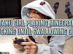 Otaku Girl Playing Minecraft fucking friends mom pov Blowjob Swallow Cum Ft. Amber Kai