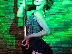 Free strip tease secretary tv of red hair MILF Karen live on stage