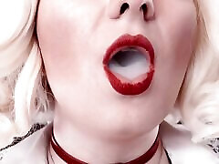 Smoking Fetish: Solo porn trakya Video of Hot Blonde Bratty MILF Arya Grander Glaminatrix Close up Red Lips