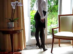 Sexy Secretary Having hom seex Meeting with the Boss in Front of a Hotel Window