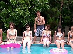 Group sex session with summer girls by the pool by Slamming circumcision punishment Orgies