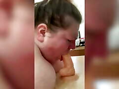SSBBW MrsApple xvideo angel lima Gagging On Dildo. Humiliated Fat Big Tits Slut Crystal Drools on Toy