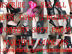 Mistress Elle grinds her slave&039;s cock in her platform small girl step heel sandals