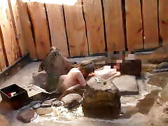 Affair Couple, Open-air Bath, Lewd hot black wife facesitting smother with brazilian chicks Deep Throat