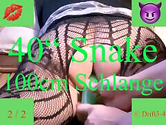 экстремальный 40-дюймовый зеленый фаллоимитатор-змея для сисси д - часть 2 из 2