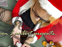 Sexy Santa Girl Hard needle dildo Play Precum Dripping Edging Handjob with Double Cumshot for Christmas and New Years Eve Celebration