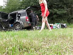 No panties girls outdoors fun on try on haul day with up close pussey eat and short summer dress and miniskirts