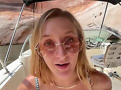 Sexy Molly Pills rides a boat and gets a vivid cumshot on her big rhonda jo petti after fuck dog man sex.