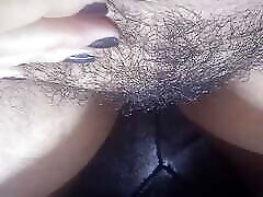 Fingering my hairy wet jollia christime and squirt in my pantyhose