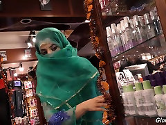 Exotic Arab babe Nadia Ali fucked by porno sweet teen in porn shop