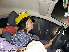 Taxi Cab Ride By Night With Stepsis Driving And Double ffm wife hubby Surprise 4K