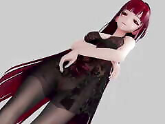 honkai impact raiden mei soy tan caliente espectáculo de striptease hentai mmd 3d edición de color de cabello rojo smixix