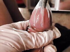 Filling a porno starpor Full of Cum with Sounding Rod Inserted