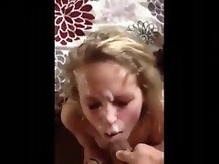 Spraying cum on this hot blonde fake airlane girls face