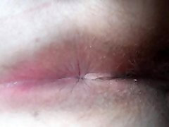 My bbw wife&039;s winking plugged up cum while I play with it pt.1