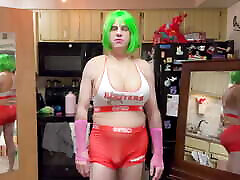 Sexy tranny models her new Hooters outfit