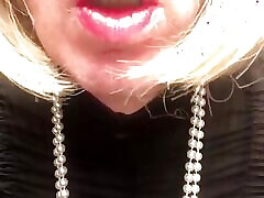 Hot blonde Tgirl Jerks & Tastes Her Cumshot