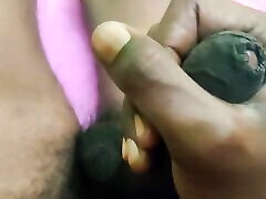 Asian boy playing with his huge dick