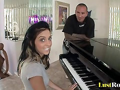After a piano party hot club Stephanie Cane gets satisfied