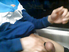 Public solo play in the train with my cock Public solo play in the train with my cock