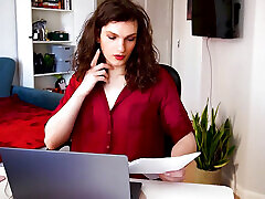 Horny Couple on Home Office POV