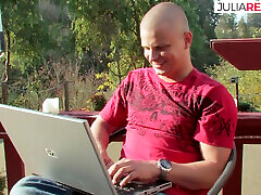 Sexy babe puts legs up as a huge cock fucks her tight pussy proper