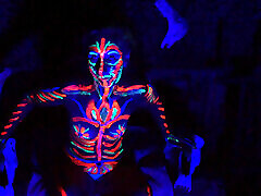 Happy Halloween - fluorescient Body painting Happy Halloween - fluorescient Body painting