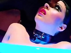 NEON trap in3 DEMON - leather goth babe in stockings fucked