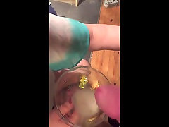 She Swallows Cum From A Glass!