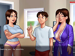 Summertime Saga - Hot Busty MILF Landlady Helps With Her Tenant&039;s Wet Dreams They Get Caught! - By DarkCookie