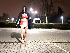 I walk in my silikon body suite with different outfits