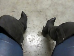 Sitting down in my old group sex fat women boots playing