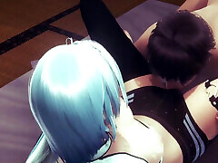 Genshin Impact Hentai 3D - Eula Cunnilingus and Boowjob - Japanese Asian Manga Anime Game Porn