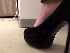 My wife in keep yer job sax Heels 1