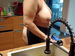 Inside the Bar, I Took Out My Tits and Cleaned the Counter.