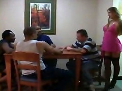 White weak male riding fucks Black Cock and his friends on poker night