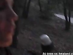 Sucking cock and fucking while camping