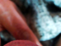 Close-up masturbation with oil, very close